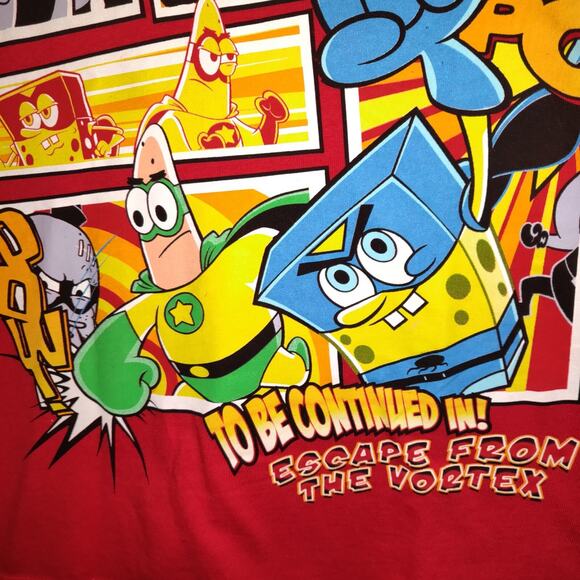 Nickelodeon The Adventures Of SPONGEBOB Red T Shirt ESCAPE FROM VORTEX Kids XL - Picture 4 of 16